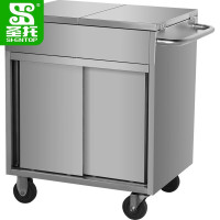 圣托(Shentop) DJD01 调料车柜式拉门 酒店饭店多功能调料车 不锈钢商用调料台&&