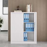 国翌 GY-JMG-1090 钢制文件柜金属办公柜资料柜带锁档案柜三层灰白色 900*400*1090mm-zc