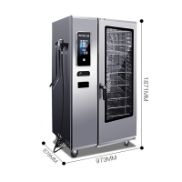 麦大厨 MDC-ZKB8-ZXCP-20CZKX 尊享款 380v 36.6kw 触屏式二十层万能蒸烤箱