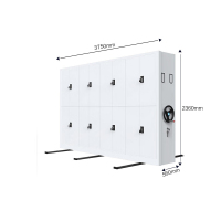 御璟 密集架智慧档案室钢制移动密集柜档案柜手摇式图书资料柜YW-MJJ004一列四组每立方3750*560*2360mm