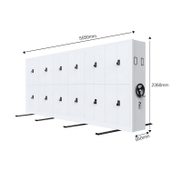 御璟 密集架智慧档案室钢制移动密集柜档案柜手摇式图书资料柜YW-MJJ006一列六组每立方5550*560*2360mm