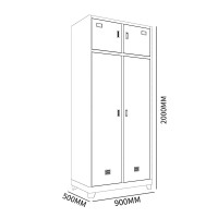 御璟 制式内务柜 营具储物铁皮员工宿舍物品存放双人柜加厚款双门双人更衣柜YW-YJG002 900*500*2000mm