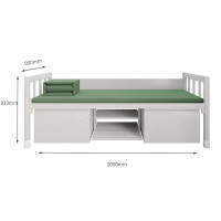 御璟 钢制营具单层床宿舍单人床铁架床含蚊帐架床下柜2000*900*810mm YW-HJ4042