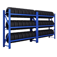 御璟 货架汽车轮胎展示架 维修店置物架中型200KG/层1200*500*2000mm主架3层 YW-LTJ1004