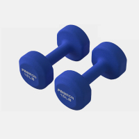 PROIRON普力艾 浸塑磨砂哑铃男女士家用哑铃健身哑铃套装亚铃 蓝色 15磅*2