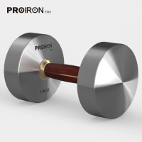 PROIRON普力艾 科檀木铜钢哑铃可订制家用办公室商务健身创意礼物摆件 科檀木铜钢古典款14kg/单只