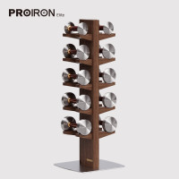 PROIRON普力艾 科檀木铜钢哑铃可订制家用办公室商务健身创意礼物摆件 1/2/3/4/5kg套装含实木架