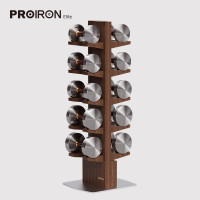 PROIRON普力艾 科檀木铜钢哑铃可订制家用办公室商务健身创意礼物摆件 6-14KG套装含实木架子