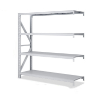 御璟 货架超市展示置物架铁架子轻型150KG/层副架四层1200*500*2000mm白色 TW-CKNTW6