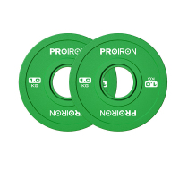 PROIRON普力艾 杠铃配重片IWF标准专业竞技盘卧推举重深蹲力量训练器材 1kg 绿色1对装