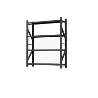 御璟1500*500*2000mm 货架储物架超市展示置物架铁架子中型250KG主架四层 黑色YW-HJ1032