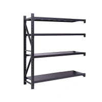 御璟 1500*600*2000mm 货架仓储仓库库房储物架超市架铁架子重型350KG副架四层 黑色YW-HJ1043