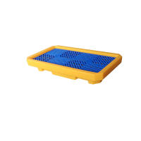 御璟 防渗漏托盘危化品盛漏液体接漏托盘货架塑料防漏平台黄色 半桶防渗漏 675*675*121mmTW-FSLTP-07
