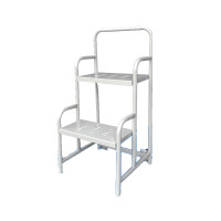 御璟 YW-DG-22 仓库工厂物流装卸登高车用梯 超市理货移动多功能可移动货架两步梯一体款500*450*900mm