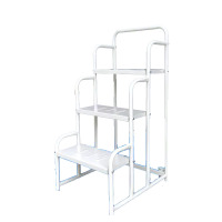 御璟 YW-DG-24 仓库工厂物流装卸登高车用梯 超市理货移动多功能可移动货架三步梯一体款500*720*1140mm