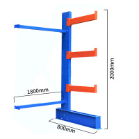御璟 悬臂货架 仓库加厚钢管铝材五金板材圆管仓库托臂架1800*800*2000mm单臂副架YW-XBHJ1018