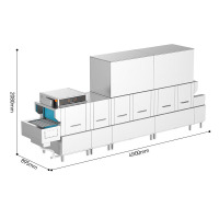 麦大厨 MDC-XXA16-PFS-FD-Z1P2H2 380V66KWPFS-490豪华款平放式单缸双喷淋双烘干洗碗机