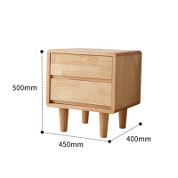 国翌 GY-CTG6 全实木北欧床头柜 橡木 收纳小柜子 450*400*500mm