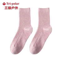 三极 TP6079 女士全棉中筒袜 秋冬厚款(36-40码) 6双混色