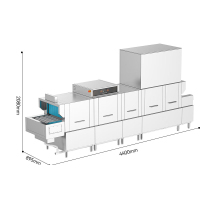 麦大厨 MDC-XXA16-PFS-FD-Z2P2H1 380V57KW PFS-440豪华款平放双缸双喷淋一烘干洗碗机