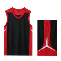 三极 TP8278 比赛队服运动背心夏季篮球衣 男女同款 黑红 XL