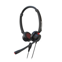 纽曼(Newmine)头戴式话务耳机/电话耳麦/坐席电销耳机/双耳耳麦 NM-HW104DX-USB接口+音量调节+闭音