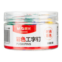 晨光(M&G) ABS92606 彩色图钉 软木画板按钉 办公工字钉 大头钉 80枚/筒 5筒装-##