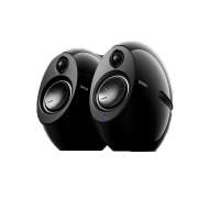 漫步者(EDIFIER)e25HD 桌面蓝牙音箱 月蚀切割造型 精致HIFI桌面2.0音箱 家居艺术音响 太空黑