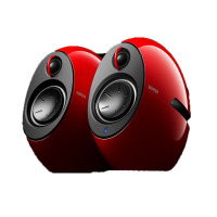 漫步者(EDIFIER)e25HD 桌面蓝牙音箱 月蚀切割造型 精致HIFI桌面2.0音箱 家居艺术音响 朝霞红