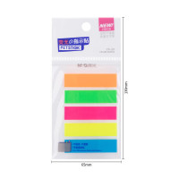 晨光(M&G) YS-20 荧光透明索引标签贴 文件指示标记书签便利贴49*12mm 5色 10包装-#