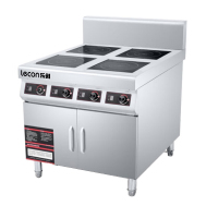 乐创(lecon)商用四眼煲仔炉 花甲锡纸米线麻辣烫电磁炉 柜式款 LC-J-APDG04