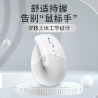 罗技(Logitech)Lift人体工学鼠标 垂直鼠标 小手鼠标 无线蓝牙鼠标 3台设备秒切换 白色