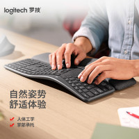 罗技(Logitech)ERGO K860 无线蓝牙键盘 多操作系统键盘 人体工学分体式键盘 黑色