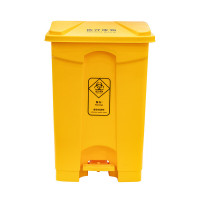 舒蔻(Supercloud) 医疗垃圾桶医院诊所实验室专用加厚废物黄色污物桶商用带盖 脚踏款50L*