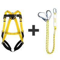 史丹利STANLEY 五点式安全带高空作业单双挂钩防坠落缓冲包电工施工安全绳 ST 7101+双挂钩缓冲包ST7300