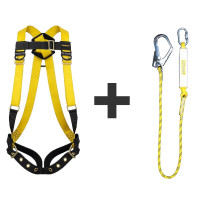 史丹利STANLEY 五点式安全带高空作业单双挂钩防坠落缓冲包电工施工安全绳 ST7102+单挂钩缓冲包ST7300