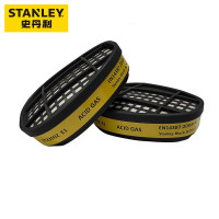 STANLEY 史丹利防毒面具实验室多功能防护罩全脸防尘口罩打磨化工 酸性气体蒸汽滤毒盒 2个装ST23002