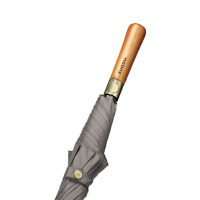 左都(ZUODU)黑色男士雨伞半自动伞长柄伞大号超大双人直把伞营暴雨抗风防风 气质灰—原木长柄ZD010-YMCB*