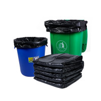 兰诗(LAUTEE) DA4005 加厚平口黑色大垃圾袋 酒店环卫物业垃圾袋 80*100cm(50个)/包*