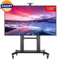 CASVET 电视支架落地电视移动支架展架视频会议推车触摸屏一体机移动60-100英寸电视架承重136公斤铝材 黑色CA