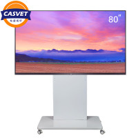 CASVET灿盛CS86-W电视移动支架会议白板40-86英寸落地挂架一体机通用视频会议推车 白色 (前托盘版)