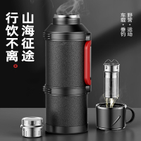 三极 TP3650 316不锈钢大容量户外车载旅行壶 黑色2300ml