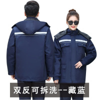 三极 TP8116 工作服棉服加厚防寒劳保服秋冬棉衣工地装冷库棉袄裤子套装 灰色L