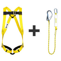 史丹利STANLEY 五点式安全带高空作业单双挂钩防坠落缓冲包电工施工安全绳 ST7100+单挂钩缓冲包ST7300**