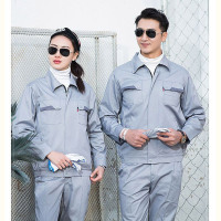 三极 TP8115 春秋款防静电工作服套装 浅灰色XL