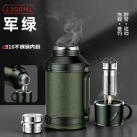 三极 TP3650 316不锈钢大容量户外车载旅行壶 绿色2300ml