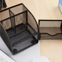 晨光(M&G)多功能笔筒办公学习收纳带抽屉金属网状网格简约笔座创意多格分类办公室笔筒 ABT98440 1个装*