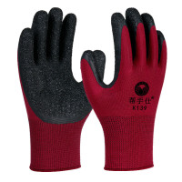 帮手仕K139(红黑)皱纹手套 12副/包 10包*