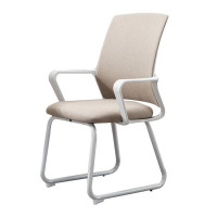 三极 TP1066 办公椅电脑椅会议椅棋牌室麻将椅宿舍寝室凳 47*53*90cm 白色框架米黄 绒布款