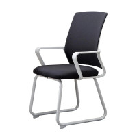 三极 TP1066 办公椅电脑椅会议椅棋牌室麻将椅宿舍寝室凳 47*53*90cm 白色框架黑色 绒布款